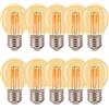 WULUN G45 E27 4 W lampadina a LED, bianco caldo 2700 K, 400 Lumen, equivalente a 40W lampada a incandescenza, Vetro Ambra, AC 220-240 V, non dimmerabile, confezione da 10