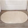 Insun Tappeto Bagno Ovale in Microfibra, Tappetino Bagno Antiscivolo Assorbente Lavabile in Lavatrice per Pavimento Doccia Lavandino Vanità beige 40 x 60 cm