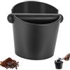 Aurobest Scatola Fondi Caffè con Barra Gomma Rimovibile, Contenitore Fondi Caffe con Base Antiscivolo, Scatola Caffè Espresso per Barista, Accessori Macchina Caffè per Bar, Ristoranti Occidentali, Cucine(Nero)