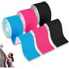 WQNNQW Set di 3 nastri kinesiologici per parti del corpo, 2,5 cm x 5 m (nero, blu, rosa)