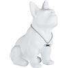 SHENGTIAN Statua Bulldog Francese - Scultura Moderna in Resina Con Collana Argentata, Statuetta Decorativa Per Soggiorno, Ufficio, Camera Da Letto E Corridoio