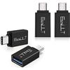 EasyULT Adattatore USB C a USB 3.0 [4 Pezzi], Adattatore Tipo-C a USB A con OTG Connettore Alta Velocità Compatible per Galaxy S8/LG Q8/OnePlus 5T/Honor 9 e Altri Dispositivi USB C (Nero)