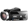 DIGNIFE Videocamera, Camcorder for videocamera 4K Ultra HD 56MP 3.0. Inch 16x Digital Zoom Ir. Vlogging for visione notturna(16G SD Card,White)