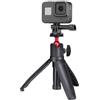 GATHINESS Selfie Stick Treppiede per Fotocamera, Supporto Telefono o Camera, Lega di Alluminio e Pc, Telescopico, Portata 1/4, Nero, per Live Streaming e Outdoor