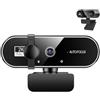 Naqqios Webcam Per PC Telecamera Con Messa A Automatica 2K Con Microfoni | Streaming Meeting Webcam Per Studenti Professionisti Streamer Giocatori Insegnanti Appartamento Dormitorio Viaggi