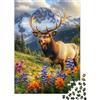pSjDkMvHfRbLz Cervo Maestoso Montagne Alpine Puzzle 1000 Pezzi Carta Puzzle per Adulti Scenario Naturale Gioco di Puzzle 1000 Pezzi Relax Decorazione Regalo 38x26cm/1000pcs