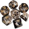 Dzxin DND Dadi,7PCS D&D Dadi Poliedrici per Dungeons and Dragons RPG MTG Giochi di ruolo da tavolo (Nero)