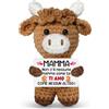 Buioata Regalo Mamma, Regalo Compleanno Mamma | Peluche Mucca Highland Amigurumi all'Uncinetto, Simpatica Mucca, Idea Regalo per Festa della Mamma, Compleanno, Natale