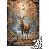 7K2S9G5T Puzzle Carta Cervi Autunnali 1000 Pezzi per Adulti Educativo Puzzle con Cervo Decorazione Parete Relax Regalo 38x26cm/1000pcs