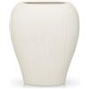 Briful Vaso piatto in ceramica moderno, vaso sottile a coste per erba della pampa e fiori artificiali, vaso decorativo in ceramica per tavolo, mensola e credenza, vasi da fiori bohémien