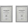 GUTEINTE Cornice per Foto A4 in Legno MDF, Portafoto Documenti Certificato Foto 21 x 29.7 cm - Posizione Orizzontale o Verticale, 2 Pezzi (grigio argento, A4)