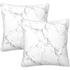 Entemne Set di 2 federe per cuscini con texture effetto marmo bianco, 40 x 40 cm, morbide, comode, quadrate, con cerniera nascosta, per letto, divano, auto, panchina, decorazione