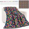 BAODBF Coperta da colorare fai da te, 156 x 125 cm, set con 24 pennarelli