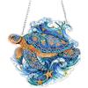 AIRDEA Tartaruga e Stella Marina Diamond Painting Ciondolo Acrilico Doppia Faccia, Oceano Diamond Painting Decorazione Sospesa Kit Completo, Diamantini Crystal Art Ciondolo Acchiappasole 7x8 inch