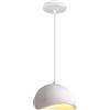 LIGKIN Lampada a Sospensione Creativo Paralume Lampadario in Pietra Simulata E27 Nordico Lampada da Soffitto Regolabile Lampadari per Camera da letto Sala da pranzo Soggiorno, Bianco