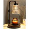 GODONLIF Lampada scaldacandele, altezza regolabile, timer dimmerabile, decorazione per la casa, cera melts, scalda candele in vetro con 2 lampadine, Nero