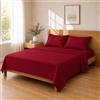 Homebliss Set lenzuola microfibra 240x250 / 180x200+25 / 50x80x2, Bordeaux