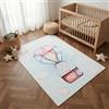 TAPISO Kids Tappeto per Bambini Stampato Colorato Coniglio Palloncino Cameretta Facile da Pulire Antiscivolo Lavabile a 30 Gradi Resistente Oeko-Tex 140 x 200 cm
