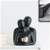 ODMYZG Mini statua di coppia, carino coppia che abbraccia statua,oggetti decorativi per mobili TV, soggiorni e camere da letto. Regali romantici per San Valentino, anniversario, compleanno. (Nero A, M)