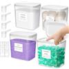 Lifewit Contenitore Detersivo Capsule di Detersivo per Bucato, Dispenser Detersivo Lavatrice in Plastica, Dispenser Sapone e Lozioni Commerciali con Etichette e Cucchiai, 2700 ml, 4 Pezzo