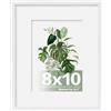 Egofine Cornice 8x10, Cornice 8x10 per Foto 5x7 con Passepartout per Tavolo o Appendere a Parete con Copertura in Plexiglass, Bianca