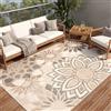 TAPISO Patio Tappeto Salotto Esterno Pelo Corto Design Moderno Motivo Astratto Floreale Fiori Effetto 3D Beige Panna Sala Camera Terrazza Balcone Outdoor Indoor Oeko-Tex 160 x 220 cm