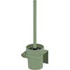 Inbagno Portascopino WC da Muro Adesivo Verde - Scopino Bagno Sospeso in Acciaio Senza Fori - Fissaggio Salva-Piastrelle Linea Rea