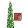 HMASYO Albero di Natale pop-up da 150 cm, con luci, pieghevole, con paillettes colorate, decorazioni per casa, appartamento, feste, interni ed esterni