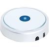 EUSTUMA Espositore rotondo antiscivolo con base luminosa a LED in vari colori, adatto per opere d'arte in cristallo di vetro, decorazioni per feste (senza rotazione). (argento)