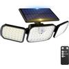 Peasur Luce Solare LED Esterno, 1 Pezzi Faretto LED da Esterno con Sensore di Movimento, Lampada Solare da Esterno, 3 Modalità Luci Solari Esterno per Giardino