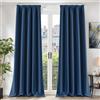 TOPICK Tende Oscuranti per Interni 2 Pezzi L 140 x A 260cm Blu Scuro | Curtains Oscurante Tende per Soggiorno e Camera da Letto Termiche Isolanti Anti-Rumore con Fettuccia Moderne