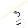 SSC-LUXon LINA - Lampada da specchio per bagno, 50 cm, luce bianca calda, 230 V, colore argento lucido, 3 in 1