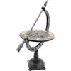 FISHTEC - Antico quadrante solare con freccia e base - Visualizzazione dell'ora alla via degli antenati - Ora in numeri romani dorati - Metallo robusto - Decorazione