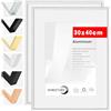 HIMEETIME® 2x Cornice 30x40 cm in metallo argento e alluminio, adatta per documenti 30x40 cm, quadri e foto.