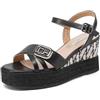 QUEEN HELENA Zeppe Sandali con Plateau con Cinturino Donna ZM9938 (Nero, Sistema Taglie Calzature EU, Adulto, Donna, Numero, Media, 37)