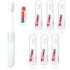 HREDZEO Kit Spazzolino da Viaggio 6 Pezzi Pieghevole Mini Spazzolino con Dentifricio Set Cura Portatile per Viaggi Business Campeggio Hotel Voli