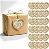 Dorunova Ciondoli Cuore Specchiato per Bomboniere Targhette Decorative Fai da Te 1 18 25 50 Anni (24 Pezzi Stile K)