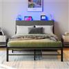 VECOCHO Letto 120 x 200 cm, con rete a doghe in metallo, struttura letto 120 x 200 cm, con testiera e spazio di archiviazione, letto in metallo, 120 x 200 cm, letto matrimoniale senza molle richiesto