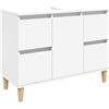 vidaXL Mobile Lavabo Bianco 80x33x60 cm in Legno Multistrato