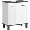HOMCOM Mobile sotto lavello per lavabo 60x34x70cm Bianco lucido