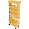 Deinungen Libreria mobile con ruote, carrello a 5 livelli, carrello portaoggetti sottile, scaffale multifunzionale (arancione)