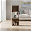 INDE MOBLEKIT | Scaffale a cubo con 3 scomparti, 31x29,7x91,2 cm, libreria verticale in rovere per libri o cucina, mobile ausiliario stretto per scaffalatura, stoccaggio e decorazione