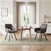 JIJIAN Sedie da Pranzo Girevoli 360° Set da 2 in Tessuto Tech, Marrone | Sedia da Cucina Moderna, Poltroncina Imbottita, Gambe in Metallo, Tessuto Tecnico, per Sala da Pranzo, Camera, Cucina