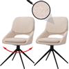 Mendler Set 2 sedie pranzo HWC-N73, cucina, posizionamento automatico girevole, stoffa/tessuto ciniglia (490g/m²) - avorio beige