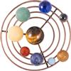 Rockcloud Set di 9 sfere di cristallo decorative con orbita in metallo, sistema solare, fatte a mano, ornamento da scrivania per casa e ufficio
