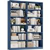 FirFurd Libreria Scaffale Profondità 30 cm con 12 Scomparti Aperti (Blu) | Libreria da Parete a 6 Ripiani,Vetrina Espositiva per Studio,Ufficio, Soggiorno,Elevata Capacità di Carico,120x30x188,7 cm