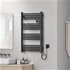 pro.tec Scaldasalviette Elettrico Bagno Scalda Asciugamani da Parete 96 x 54 cm Termoarredo Elettrico 500 W con Termostato Digitale Programmabile - Nero
