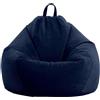WWQQKJ Velluto A Coste Copertura Per Poltrona A Sacco, Fodera Per Poltrona A Sacco (senza Imbottitura) Extra Large Morbido Fodera Per Sedia A Sacco Per Bambini(Marina Militare,80x90 cm)