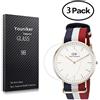 Youniker 3 Pezzi per Daniel Wellington Pellicola Protettiva in Vetro Temperato per DW Watch Pellicola Proteggi Schermo in Vetro Temperato Anti-graffio Senza bolle (Cassa: 40 mm)