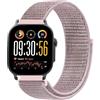 GIOPUEY Nylon Cinturini Compatibile con Realme Watch 5, Traspirante Sport Loop Cinturino in Morbido Nylon Intrecciato, Donne Uomo - Pink